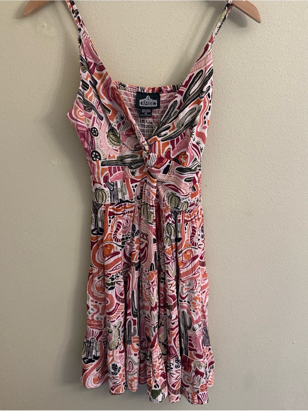Angie Mini Dress Size Small Western Boho Southwestern Cactus Festival Summer